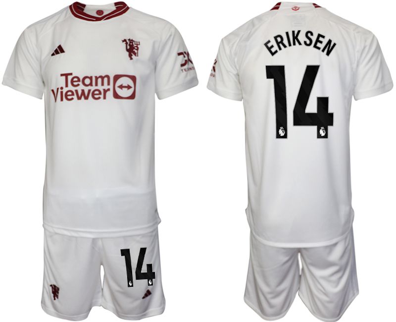 Men 2023-2024 Club Manchester United away white #14 Soccer Jersey->->Soccer Club Jersey